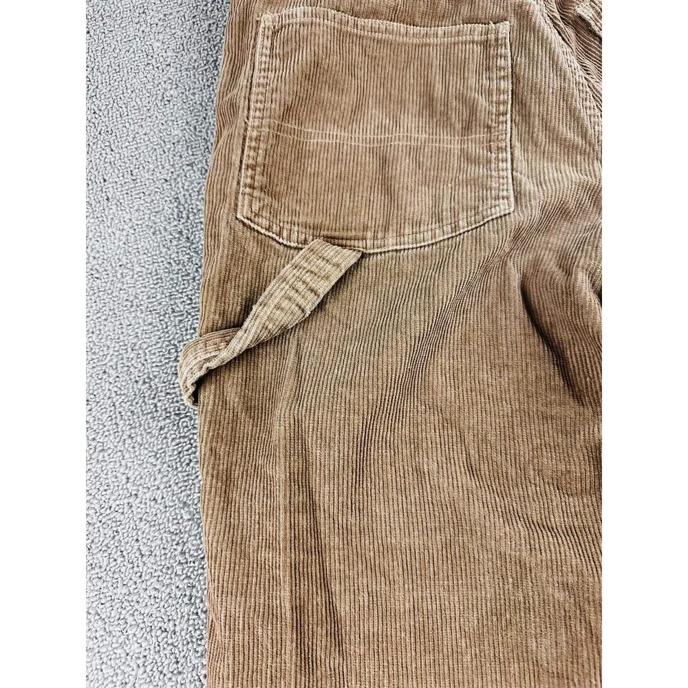 Vintage Gasoline Industrial Pants Women 14 Brown Corduroy Carpenter Hong Kong 90